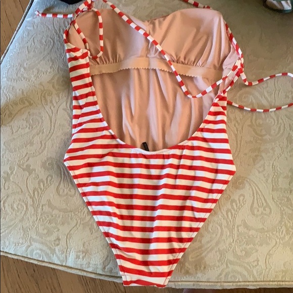 Jcrew tie back striped one piece size 8 - Picture 6 of 7